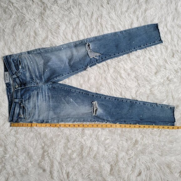 AG The Legging Ankle Skinny Paint Splatter Distressed Jeans - Picture 14 of 14
